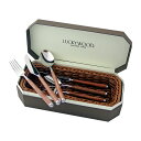 カトラリーセット ナイフ フォーク スプーン 2人用 6pc バスケット付 LUCKY WOOD ラッキーウッド テーブルコンフォート ディナーセット 18-8ステンレス 強化木 日本製 燕三条 手洗いのみ