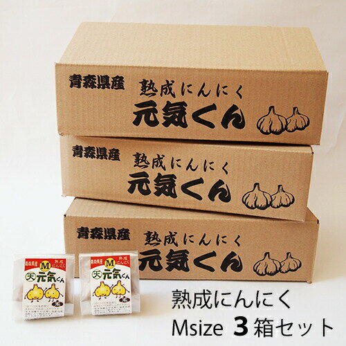 黒ニンニク 青森県産 発酵にんにく 【黒にんにく Mサイズ12株×3箱セット】国産 送料無料 熟成ニンニク 無添加