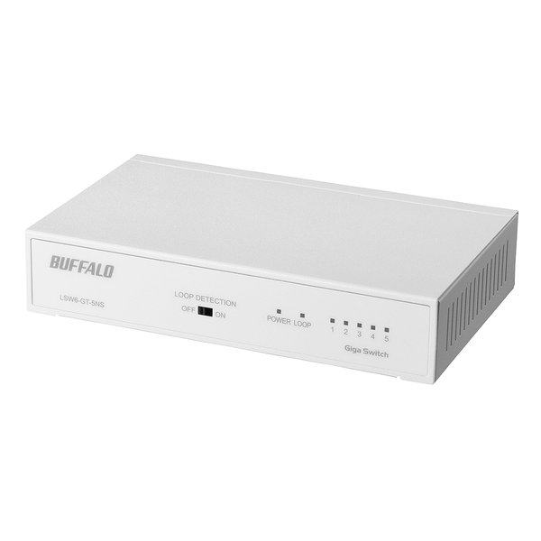 BUFFALO バッファローGiga対応 スイッチングハブ 5ポート 金属筐体/電源内蔵モデル マグネット付き LSW6-GT-5NS/WH(2473809)送料無料