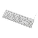 【25日は24時間限定クーポン配布】ELECOM エレコムメンブレン式キーボード/108キー/USB/Lサイズ/1000万回高耐久/ホワイト TK-FCM062WH(2344014)送料無料