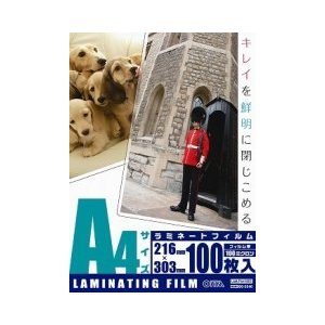 OHM オーム電機OHM 100ミクロンラミネーターフィルム100枚 A4 LAM-FA41003(2207723)