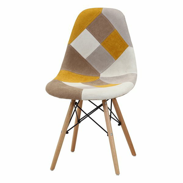 【30日は24時間限定クーポン配布】不二貿易 フジボウエキパッチワークシェルチェア シェル型 イエロー ..