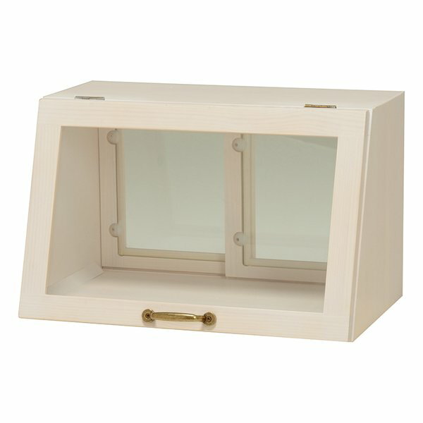 【10日は24時間限定クーポン配布】萩原 ハギハラカウンター上ガラスケース ウォッシュホワイト・幅40×奥行25×高さ25cm MUD-6065WS(2519297)代引不可