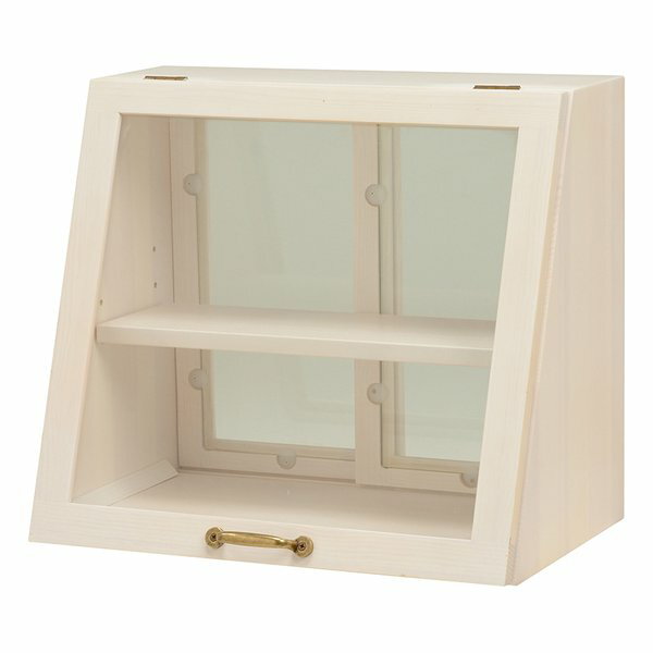 【10日は24時間限定クーポン配布】萩原 ハギハラカウンター上ガラスケース ウォッシュホワイト・幅40×奥行25×高さ35cm 2段タイプ MUD-6066WS(2519300)代引不可