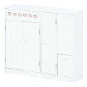 萩原 ハギハラトイレ収納ラック ホワイト ハート柄 幅60cm MTR-6112WH(2519196)代引不可(3)