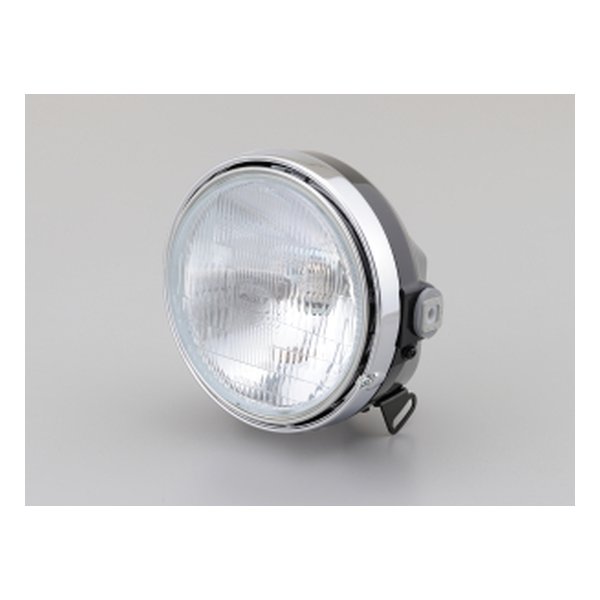 【15日は24時間限定クーポン配布】DAYTONA デイトナヘッドライト ヘッドライト本体 H4-φ184×φ153 ブラック／リム クロームメッキ D22713(2107663)代引不可 送料無料