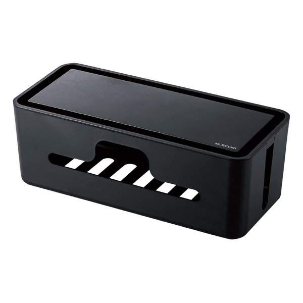 【20日は24時間限定クーポン配布】ELECOM エレコム多機能ケーブル収納ボックス スタンド付 小 ブラック EKC-BOX003BK(2532704)送料無料