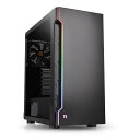 【5/1-5 楽天モバイル会員エントリーでポイント10倍】Thermaltake サーマルテイクミドルタワー型PCケース 強化ガラス フロントLEDバー搭載 H200 TG RGB BLACK CA-1M3-00M1WN-00(2505398)代引不可 送料無料