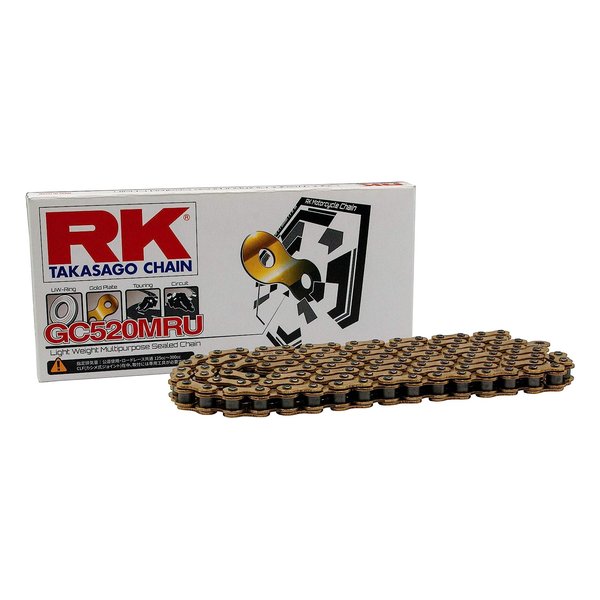 【15日は24時間限定クーポン配布！】アールケー RKアールケー RK GC520MRU-120 ドライブチェーン 軽量ゴールドチェーン GC520MRU 120L RKGC520MRU120L(2575393)代引不可 送料無料