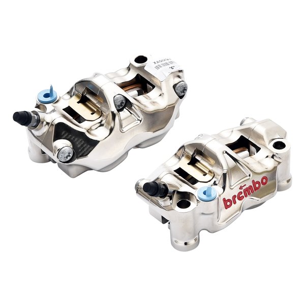 Brembo ブレンボブレンボ ラジアルキャリパー ニッケルコーティング レッドロゴ 左右セット 220.B010.10(2575889)代引不可 送料無料