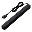 【9日20時〜限定クーポン!】ELECOM エレコム高機能磁石あり7口タップ2m ブラック T-KF02-2720BK(2578093)代引不可 送料無料