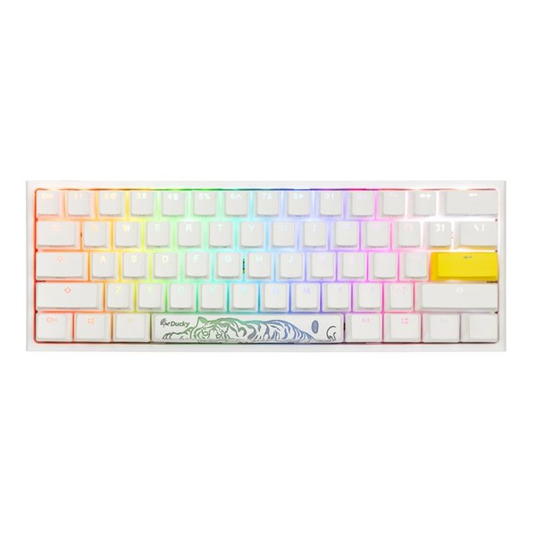 Ducky ダッキーOne 2 Pro Mini RGB Pure White Cherry Speed Silve ゲーミングキーボード dk-one2-pro-rgb-mini-pw-silver(2583625)代引不可 送料無料
