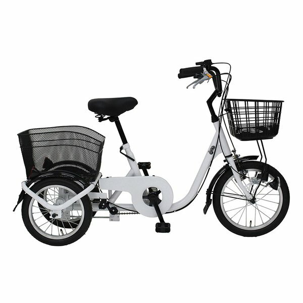 【15日は24時間限定クーポン配布】MIMUGO ミムゴロータイプ三輪自転車L スイングチャーリー フロント16/リア14インチ ホワイト MG-TRE16L ※北海道沖縄離島不可 電話連絡有 キャンセル不可※(2614943)代引不可