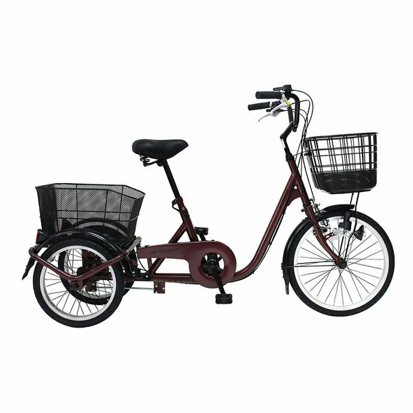 【15日は24時間限定クーポン配布】MIMUGO ミムゴノーパンク 三輪自転車L アクティブプラス フロント20/リア16インチ ワインレッド MG-TRE20APNL ※北海道沖縄離島不可 電話連絡有 キャンセル不可※(2614946)代引不可