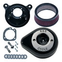 【15日限定クーポン配布】S&S Cycle Inc(エスアンドエスサイクル)ステルス エアクリーナーキット ティアドロップ グロスブラック 170-0525B(2625113)代引不可 送料無料