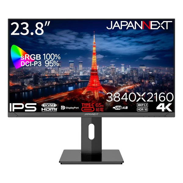 【30日は24時間限定クーポン配布】JAPANNEXT ジャパンネクスト23.8型4K 液晶モニター JN-IPS2380UHDR-C65W-HSP(2635927)送料無料