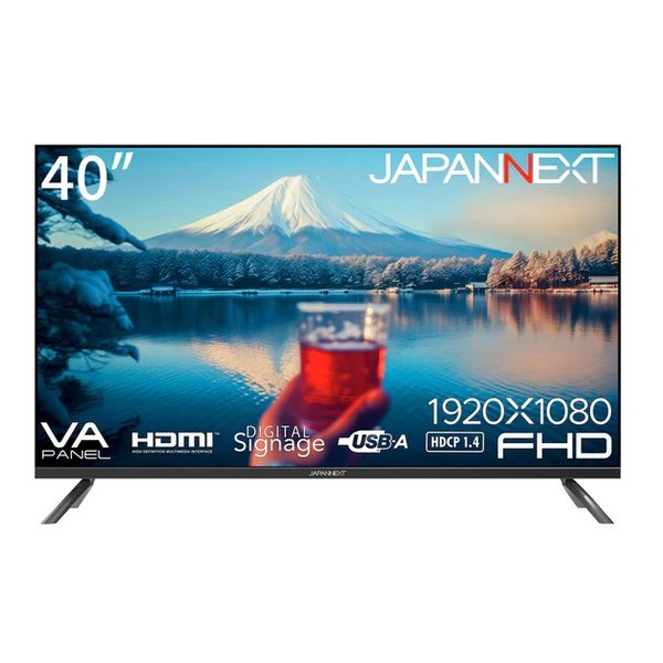 【18日は24時間限定クーポン配布！】JAPANNEXT ジャパンネクスト液晶モニター 40型 フルHD 1920×1080 VAパネル 半光沢 HDMI×2 音声・ビデオ入力端子 JN-V40TFHD-U(2588164)代引不可 送料無料