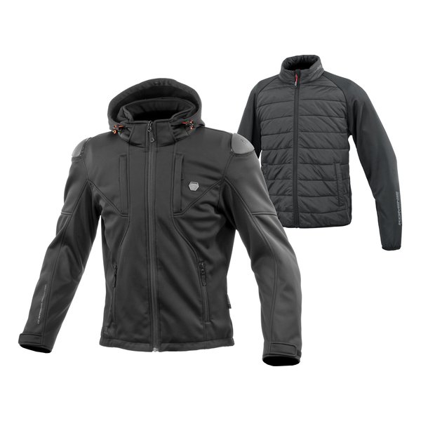 【25日は24時間限定クーポン配布】KOMINE コミネバイク用 秋冬 ハイプロテクトソフトシェルシステムパーカ セット ブラック/Mサイズ JK-6235/BLACK/M(2622254)代引不可 送料無料(2)