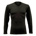 【5日は24時間限定クーポン配布】Heat Master ヒートマスターバイク用 サーモワン TO19 Vネック長袖 メンズ ブラック/XLサイズ 26100002(2623653)送料無料