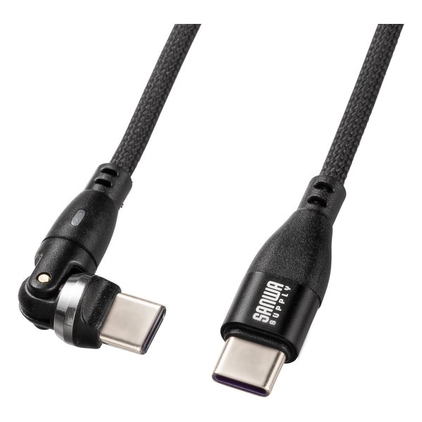 SANWA SUPPLY サンワサプライUSB2.0 Type-Cコネクタ540度回転ケーブル1.8m(PD100W KU-CCP100KA18BK(2623497)送料無料