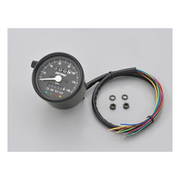 【10日は24時間限定クーポン配布】その他 そのほか機械式スピードメーター φ60 ブラックボディ/ブラックパネル 140km/h D15626(2500262)代引不可 送料無料