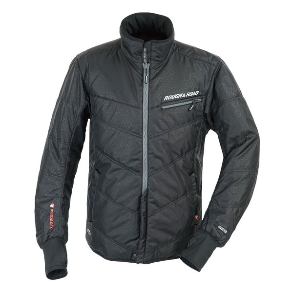 【15日は24時間限定クーポン配布】ROUGH&ROAD ラフアンドロードR＆R WG プリマロフト チタンインナージャケット カフツキ BLサイズ RR7995BK/GYB3(2622626)代引不可 送料無料