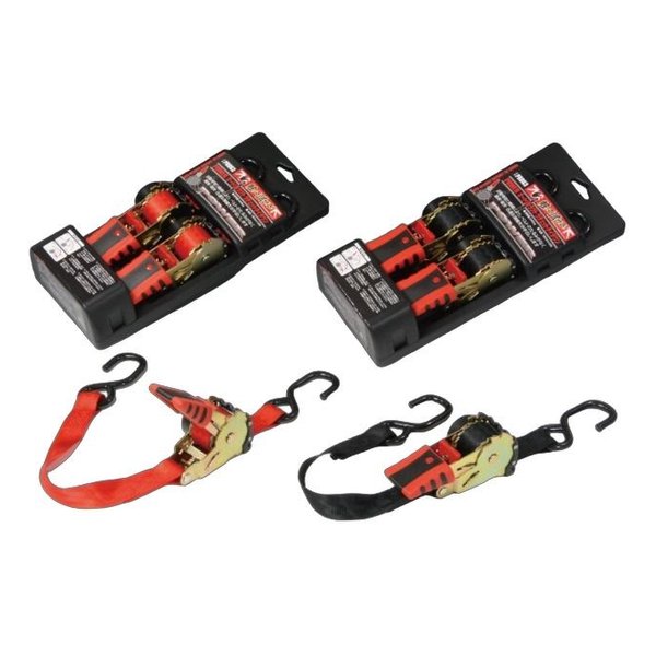 【5日は24時間限定クーポン配布】ROUGH&ROAD ラフアンドロードパワー オートリトラクト ラチェットタイダウン RD PR063RD(2490401)代引不可 送料無料