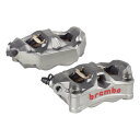 【19日20時〜数量限定クーポン配布】Brembo ブレンボSTYLEMA ラジアル モノブロック 4P キャリパー チタニウムアルマイト/レッド/左右 220...