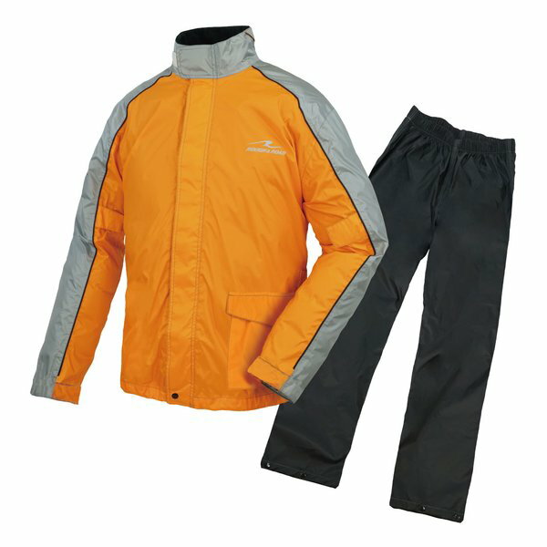 【10日は24時間限定クーポン配布】ROUGH&ROAD ラフアンドロードデュアルテックスコンパクトレインスーツ オレンジ-BLL RR7815ORB4(2660254)代引不可 送料無料