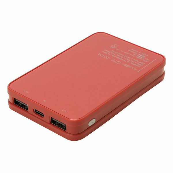 【スーパーSALE要エントリーで最大300％ポイントバック】QUALITY TRUST JAPAN クオリティトラストジャパンスケルトンモバイルバッテリー 5000mAh レッド QTC-0504RD(2559667)送料無料