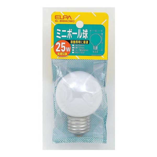 【エントリーで最大10万ポイント】ELPA エルパミニボール球 25W/E26/ホワイト G-80H W(2661910)代引不可 e-zoa-10135444 e-zoa 楽天市場 SHOP サンプル画像2