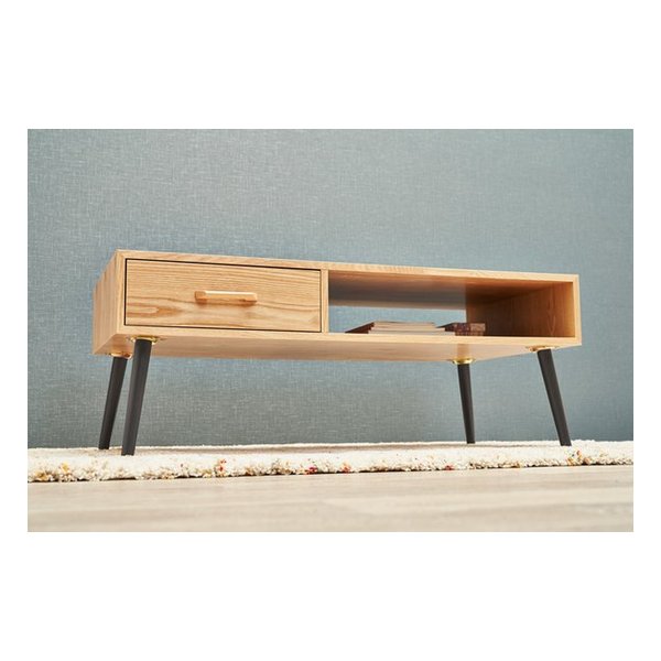 【5/10限定★抽選で2人に1人最大100%ポイントバック要エントリー】クーポン配布萩原 ハギハラセンターテーブル 天然木 引き出し 収納付き ナチュラル・幅80×奥行40×高さ40cm MT-6540NA(2519157)代引不可 [3]