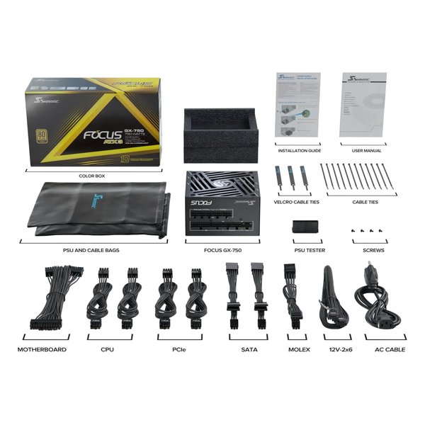 e-zoa 楽天市場 SHOPの【エントリーで最大10万ポイント】Seasonic シーソニックFocus GX-750 ATX3 V4 750W/80 PLUS GOLD/完全モジュラー/ATX 3.1/PCIe 5.1 SRP-FGX751-A5A32SF(2641773)送料無料｜アングル2