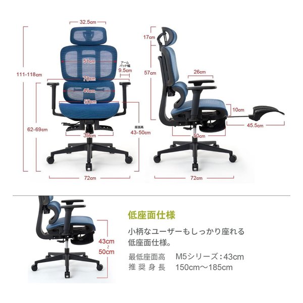 【10日はエントリーで最大5000P&クーポン配布】ROOM WORKS(ルームワークス)M5 エラストマーメッシュ ワークチェア レッド RM5-RD(2644296)代引不可 送料無料 [2]