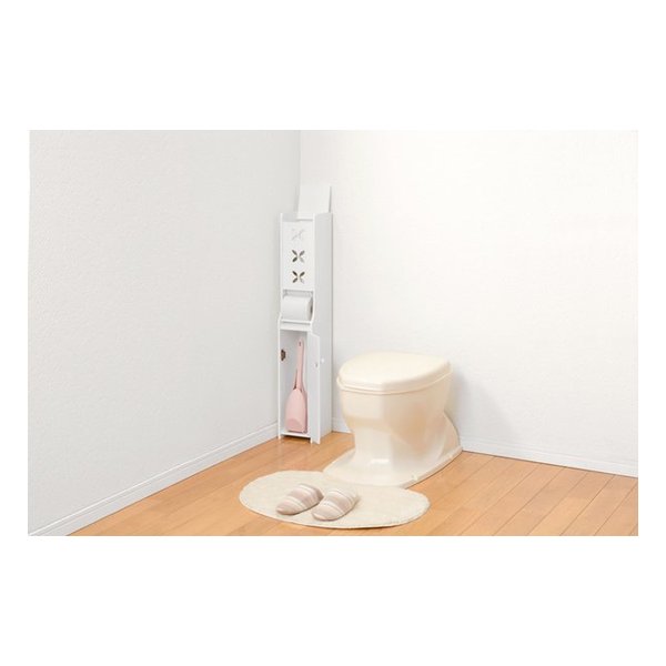 【15日は24時間限定クーポン配布！】萩原 ハギハラ省スペーススリムトイレラック ホワイト MTR-4008WH(2519191)代引不可 3