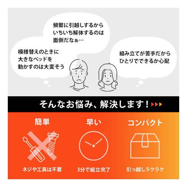 【20日は24時間限定クーポン配布】萩原 ハギハラ組立簡単 引出し付シングルベッド MB-5150SHS 2口コンセント付 ウォッシュホワイト MB-5150S-WSHS(2615062)代引不可 [3]