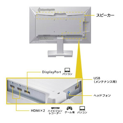 【25日は24時間限定クーポン配布】I・ODATA アイ・オー・データ機器GigaCrysta ゲーミングモニター 240Hz対応/23.8型/G-SYNC Compatible認定/ホワイト KH-GD242UDW(2642363)送料無料 - Image 3