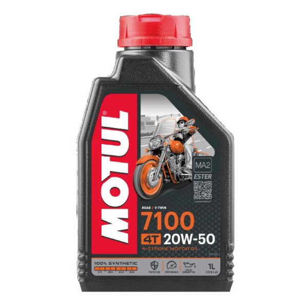 【マラソン期間お得なク-ポンあり！10/15は要エントリ-で2人に1人ポイントバック】MOTUL モチュールMOTUL（モチュール） 7100 4T 20W50 1L バイク用100%化学合成オイル 正規品 7100 4T 20W50 1L(2328528)送料無料のサムネイル