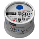 HI-DISC ハイディスクCD-R データ用 48倍速 700MB ホワイトワイドプリンタブル スピンドルケース 50枚 TYCR80YP50SPMG(2424863)送料無料