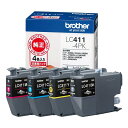 クーポンも配布Brother ブラザーインクカートリッジ 4色パック ブラザー純正 LC411-4PK(2521850)送料無料