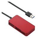 【25日は24時間限定クーポン配布&要エントリーでポイント抽選】ELECOM エレコムメモリリーダライタ USB3.0/レッド MR3-A006RD(2344387)代引不可 送料無料