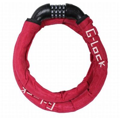 山城 YAMASIRO ヤマシロジーロック G-LOCK バイクロック スチールリンクロック ダイヤル 1200mm レッド YGD1200/RD(2373049)