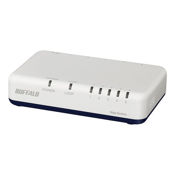 【18日は24時間限定クーポン配布！】BUFFALO バッファローLSW6-GT-5ポート ギガスイッチングハブ LSW6GT5EPWH(2473805)送料無料