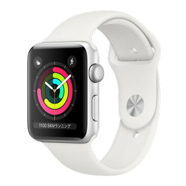 【エントリーでポイント最大27倍！（6月15日限定！）】apple（アップル）AppleWatchシリーズ3 GPSモデル42mm MTF22J/A WHスポーツバ MTF22JA(2497553)送料無料