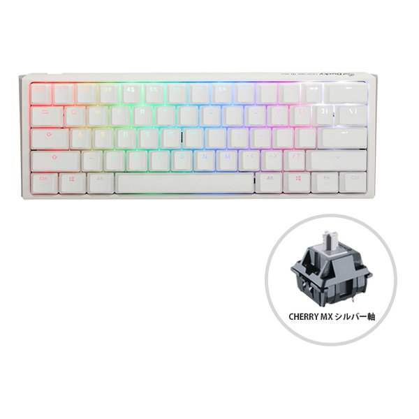 Ducky ダッキーOne 3 Mini 60 keyboard Classic Pure White silver ONE3CSPWSFSV(2548085)代引不可 送料無料