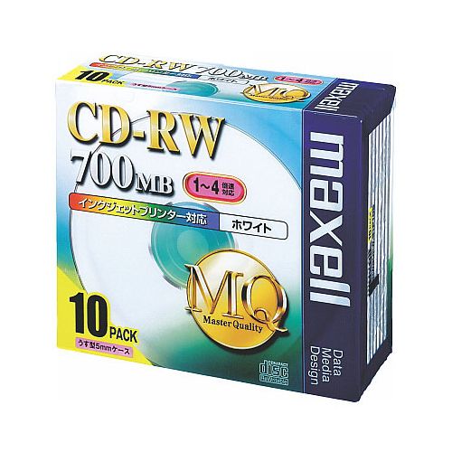 maxell マクセルCD-RW/4倍速/10枚/プリン