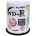 ALL WAYS オールウェイズ16倍速DVD-R ビデオ用 CPRM/100枚スピンドル/プリンタブル ACPR16X100PW(2274781)