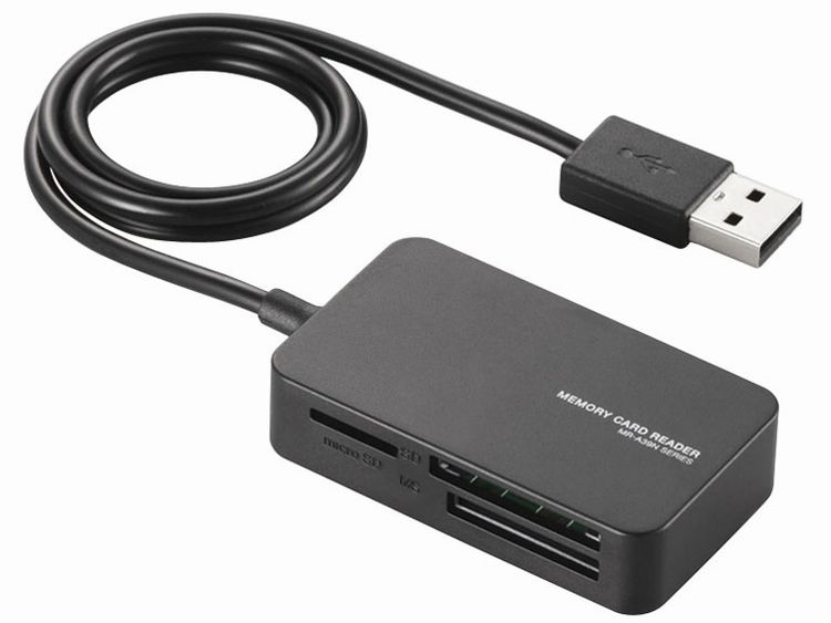 【18日は24時間限定クーポン配布！】ELECOM エレコムUSB 2.0対応メモリカードリーダー MR-A39NBK USB 54in1 ブラック(2372570)代引不可 送料無料