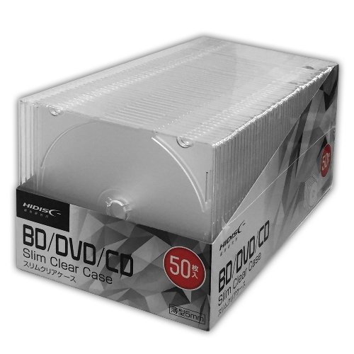 【12/1限定 全品P4倍＆クーポン配布！※要エントリー】HI-DISC ハイディスクCD/DVDスリムケース50枚 クリア MLCD5S50PCR(2438006) その1