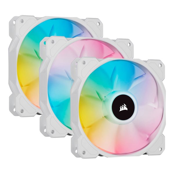 CORSAIR コルセアケースファンiCUE SP120 RGB ELITE White with iCUE Lighting Node CORE -Triple Pack CO-9050137-WW(2511504)送料無料